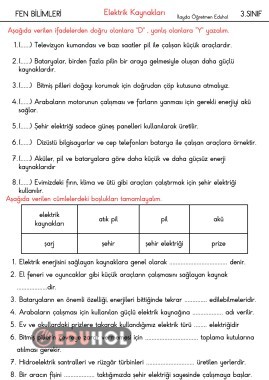 Çevremizdeki Farklı Elektrik Kaynakları