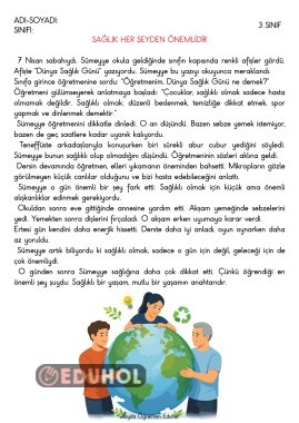 Sağlık Her Şeyden Önemlidir Okuma Metni