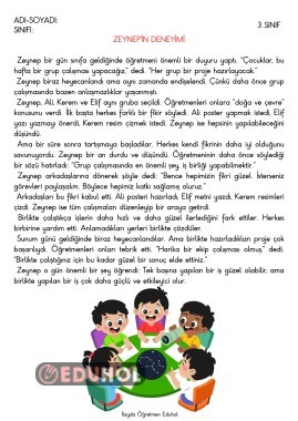 Zeynep'in Deneyimi Okuma Anlama Metni