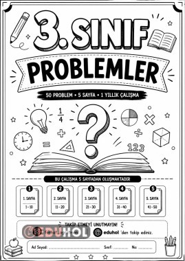 🎯 3. Sınıf Matematik Problemleri | Tüm Kazanımları Kapsayan 50 Soruluk Çalışma