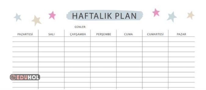 HAFTALIK DERS PROGRAMI