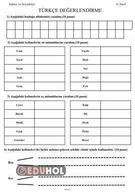 Türkçe Değerlendirme