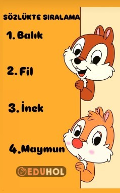 SÖZLÜKTE SIRALAMA✨