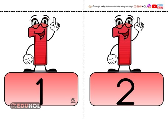 BİRER RİTMİK SAYMA PANO GÖRSELLERİ