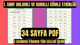 Anlamlı ve Kurallı Cümle Kurma Etkinlikleri 32 Sayfa PDF