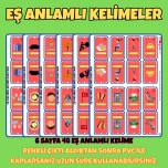 EŞ ANLAMLI KELİMELER KARTLARI MATERYALİ