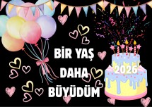 BİR YAŞ DAHA BÜYÜDÜM dijital pano