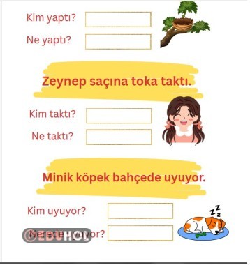 Basit okuma - anlama sayfaları