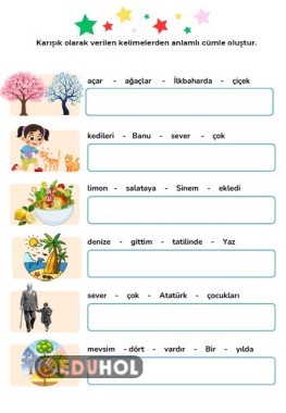 Karışık kelimelerden cümle oluşturma