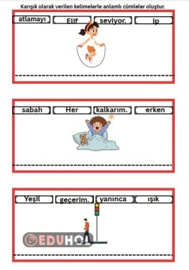 Karışık kelimelerden cümle oluşturma