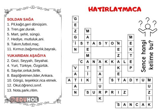 HATIRLATMACA-DİLİMİZİN ZENGİNLİĞİ PROJESİ