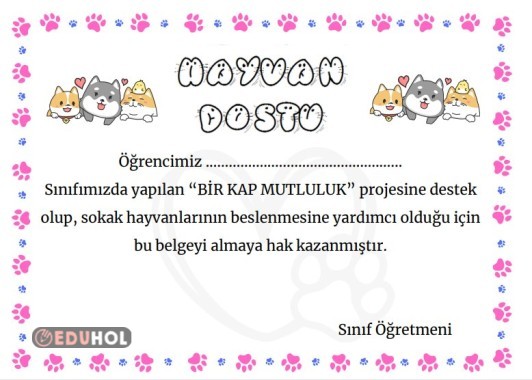 Hayvan Dostu Belgesi