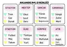 Anlamını Bul-Dilimizin Zenginlikleri