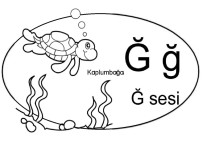 Ğ Harfi Kaplumbağa Harf Kartı