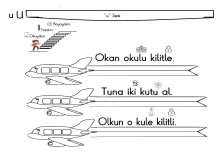 u U Sesi Cümle okuma yazma boyama Etkinliği