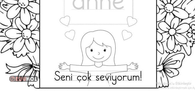 Anne yazmayı öğrendim.