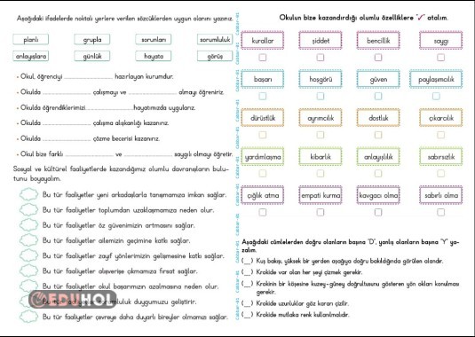 3. SINIF HAYAT BİLGİSİ (Birimiz Hepimiz, Hepimiz Birimiz İçin)-1