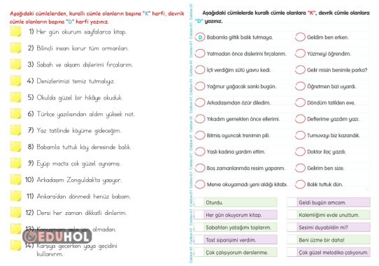 3. SINIF TÜRKÇE (Kurallı ve Devrik Cümle)-1