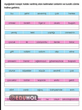 3. SINIF TÜRKÇE (Kurallı ve Devrik Cümle)-2