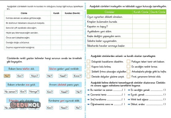 3. SINIF TÜRKÇE (Kurallı ve Devrik Cümle)-4