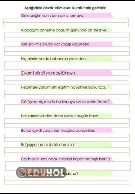 3. SINIF TÜRKÇE (Kurallı ve Devrik Cümle)-6