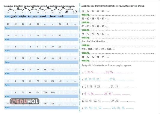 4. SINIF MATEMATİK ( Sayı Örüntüleri)-1