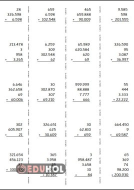 4. SINIF MATEMATİK ( Toplama İşlemi)-1