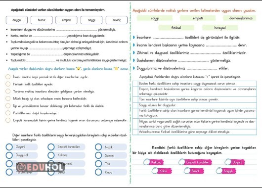 4.SINIF SOSYAL BİLGİLER (Bireyler Arası Farklılıklar)-2