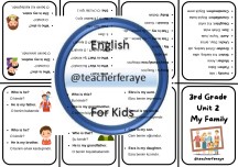 3. Sınıf İngilizce 2. Ünite: My Family Kelime Kitapçığı