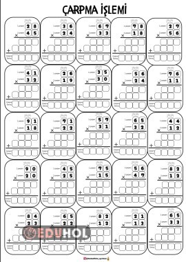 Çarpma işlemi etkinlik sayfası