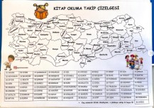 KİTAP OKUMA ÇİZELGESİ TÜRKİYE HARİTASI