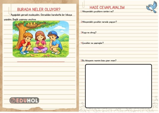 hikaye yazma ve sorular