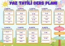 yaz tatil planı