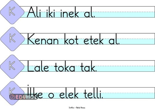 K Sesi Cümle Çubukları - 3