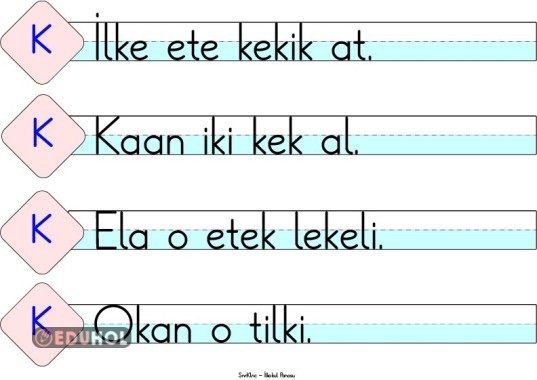 K Sesi Cümle Çubukları-2