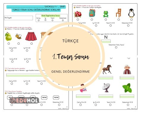 Türkçe 1.Tema Sonu Değerlendirme ve Formları