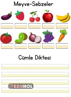 Meyve ve Sebzelerle Görsel Dikte