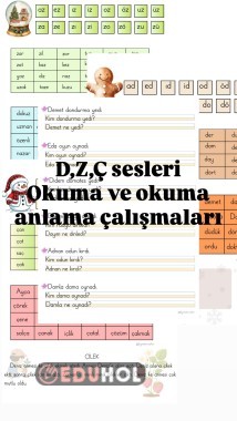 D,Z,Ç sesleri okuma ve okuma anlama çalışmaları