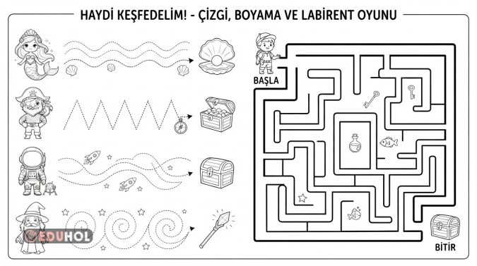 1.SINIF İLK GÜNÜM ETKİNLİKLERİ -BOYAMA-LABİRENT-ÇİZGİ ÇALIŞMASI