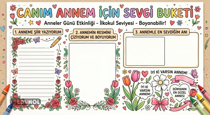 Anneler Günü Boyanabilir Şablon
