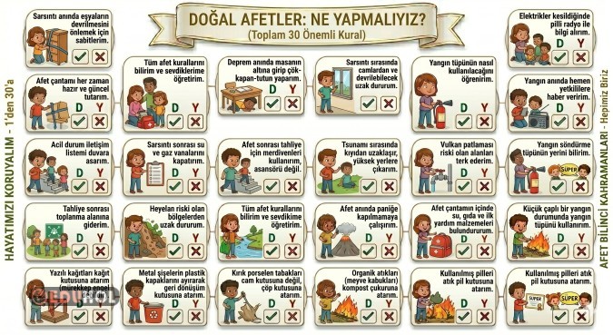 Doğal Afetler Doğru Yanlış