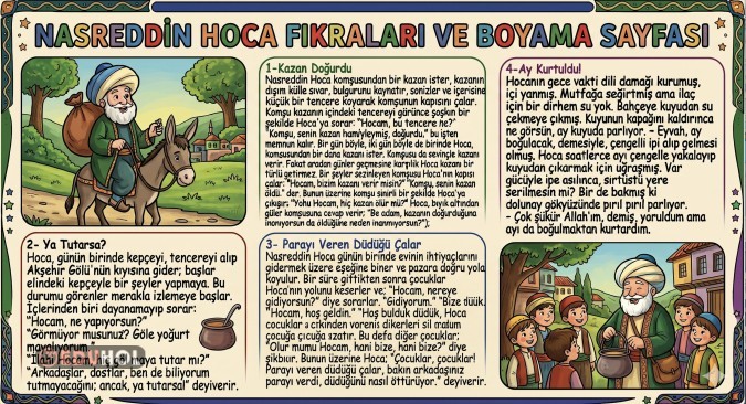 Nasreddin Hoca Fıkraları Boyama Sayfası