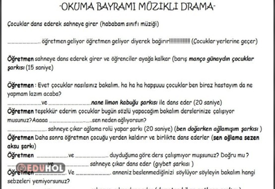 Okuma Bayramı-23 Nisan Gösterisi- Müzikli Drama