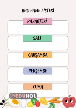 Beslenme Listesi Örneği