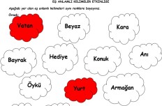 Eş Anlamlı Kelimeler Etkinliği