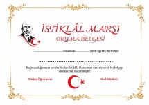 İstiklâl Marşı Okuma Belgesi