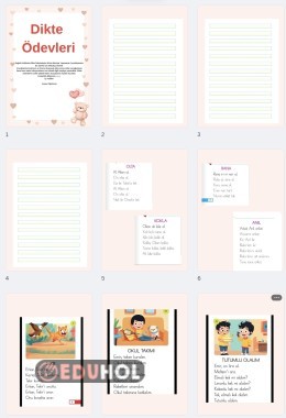 1.Sınıf Dikte Ödevi ( Ara Tatile Uyarlanabilir)