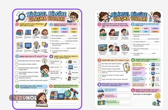 Bilimsel bilgiye ulaşma yolları çalışma kağıdı