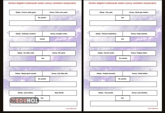 Neden-Sonuç Cümleleri Etkinlik