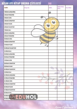 Nisan Ayı Kitap Okuma Çizelgesi